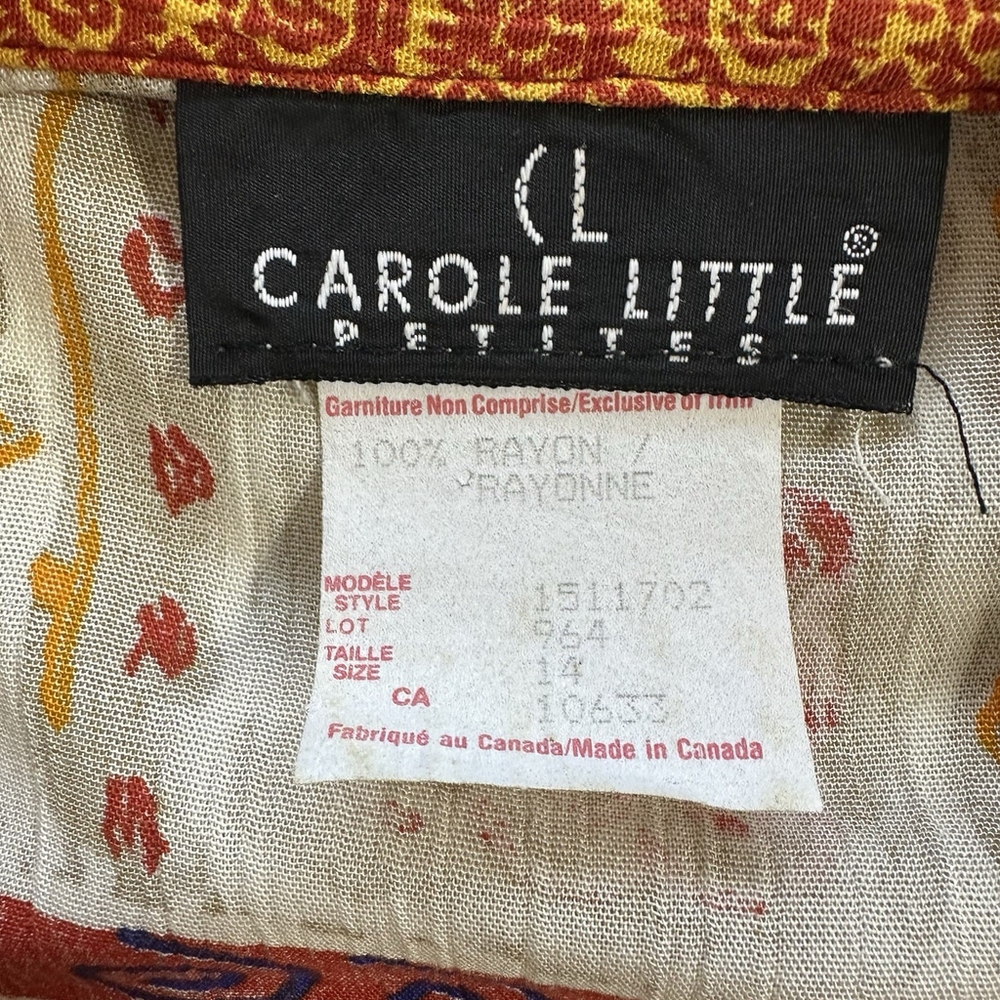 Vintage 80s Carole Little Boho Artsy Aztec Blazer Rolled Sleeve Size 14 Petite - Picture 13 of 14